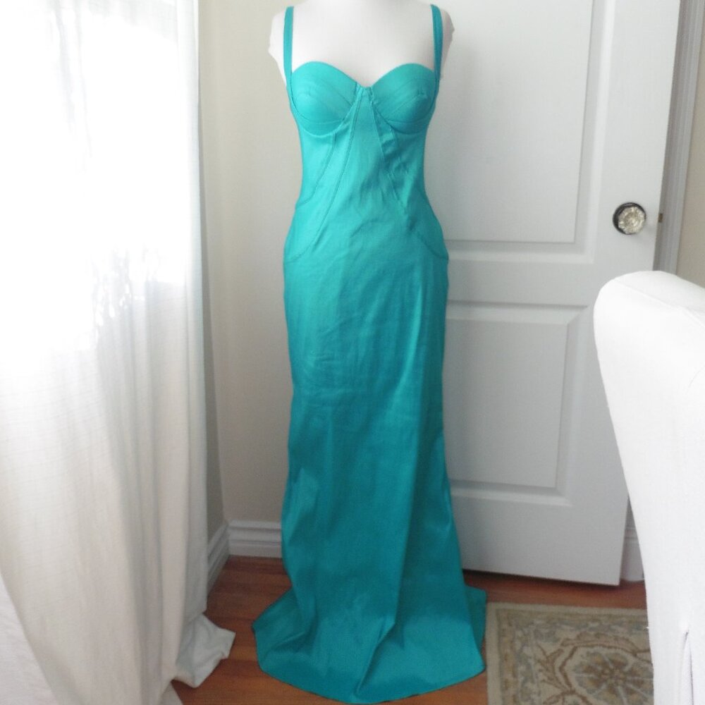 Romeo & Juliet Couture Teal Formal Gown